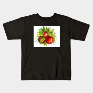 Watercolor Apples On A Tree Kids T-Shirt